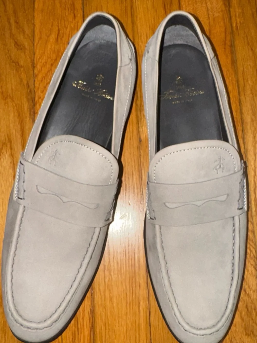 Brooks Brothers Men's Grey Suede Penny Loafers size 11 with Vibram Outsoles